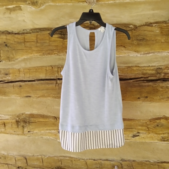 J. Crew Factory Tops - 3/$12 J. Crew Factory Light Blue Shirt Tail Tank Top Size Medium